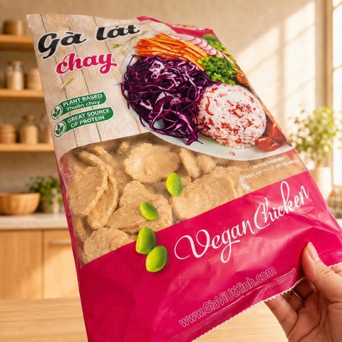 GÀ LÁT CHAY ÂU LẠC 1KG – ĐẠM THỰC VẬT, KHÔNG CHẤT BẢO QUẢN