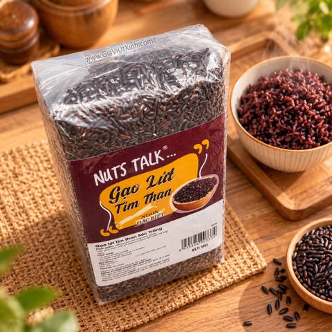 GẠO LỨT TÍM THAN SÓC TRĂNG NUTS TALK 1KG – GẠO LỨT TÍM ĐEN NGUYÊN HẠT