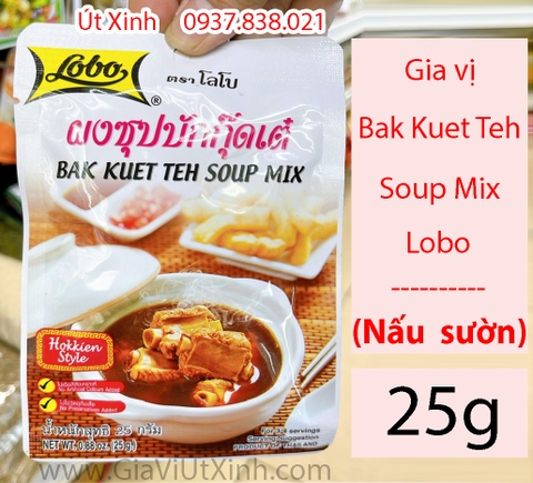 GIA VỊ BAK KUET TEH SOUP MIX LOBO 25G - NẤU TRÀ XƯƠNG SƯỜN