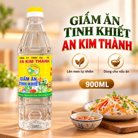 GIẤM ĂN TINH KHIẾT AN KIM THÀNH 900ML – DẤM TRẮNG HIỆU SONG MÃ – VINAIGRE D'ALCOOL