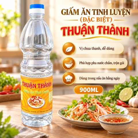 GIẤM ĂN TINH LUYỆN (ĐẶC BIỆT) THUẬN THÀNH 900ML - GIẤM TRẮNG [NT]