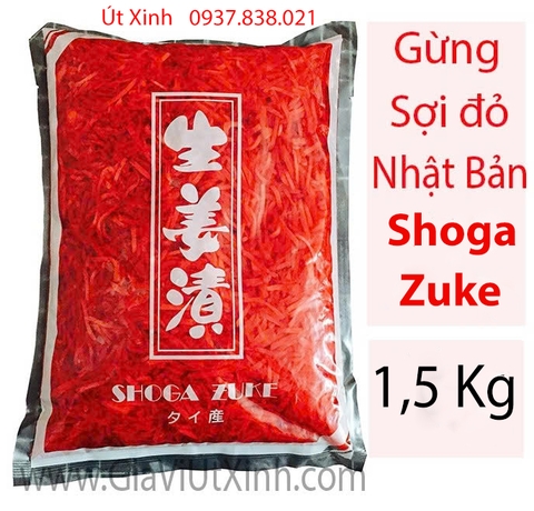 GỪNG SỢI ĐỎ NHẬT BẢN SHOGA ZUKE 1,5KG - ĂN KÈM SUSHI, SASHIMI