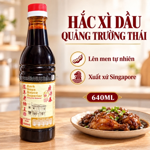 HẮC XÌ DẦU QUẢNG TRƯỜNG THÁI 640ML - DARK SOYA SAUCE SUPERIOR KWONG CHEONG THYE