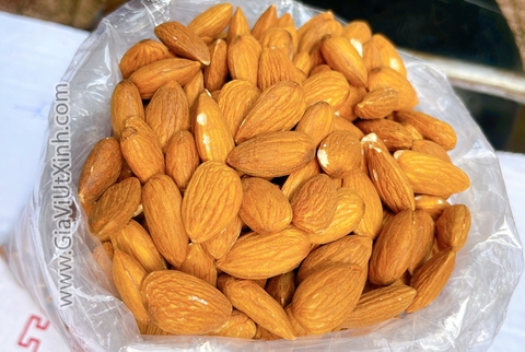 HẠT HẠNH NHÂN SỐNG 1KG - CÓ VỎ LỤA, NGUYÊN HẠT, LÀM SỮA, MÓN NƯỚNG