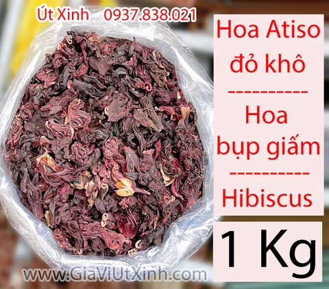 HOA ATISO ĐỎ KHÔ (NGUYÊN BÔNG) 500G- 1KG - HOA BỤP GIẤM- HIBISCUS