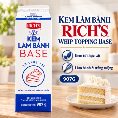 KEM LÀM BÁNH RICH'S WHIP TOPPING BASE 907G – NON-DAIRY WHIPPING CREAM BASE