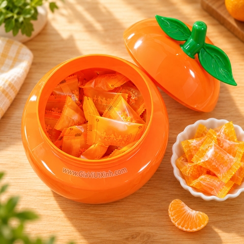KẸO DẺO VỊ QUÝT UDK 300G – HŨ TRÁI QUÝT ĐẠI CÁT ĐẠI LỢI