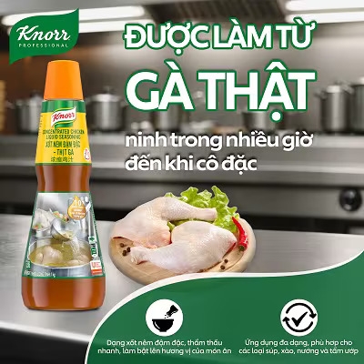 XỐT NÊM ĐẬM ĐẶC THỊT GÀ KNORR 1KG - CỐT GÀ KNORR 1KG - CONCENTRATED CHICKEN STOCK LIQUID SEASONING