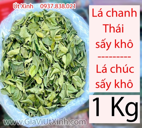 LÁ CHANH THÁI SẤY KHÔ 1KG - LÁ CHÚC SẤY KHÔ - DRIED KAFFIR LEAVES (NGUYÊN LÁ)