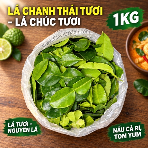 LÁ CHANH THÁI TƯƠI (500G - 1KG) - LÁ CHÚC TƯƠI - KAFFIR LIME LEAVES (NGUYÊN LÁ)