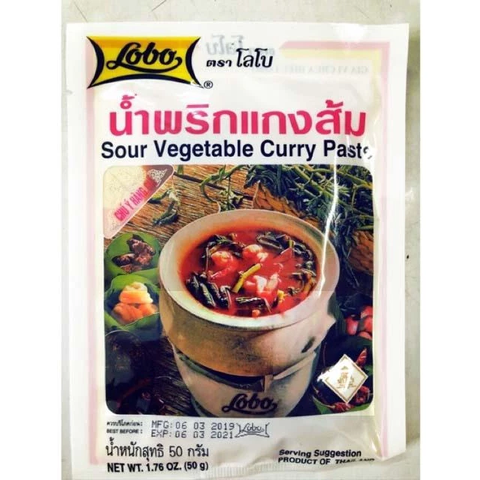 GÓI LẨU CHUA THÁI LOBO 50G - SOUR VEGETABLE CURRY PASTE