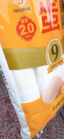 MÌ ĐŨA TRỨNG CHEN KE MING SỢI DẸT 2MM - MÌ NỘI ĐỊA TRUNG CÁN 9 LỚP (800G)
