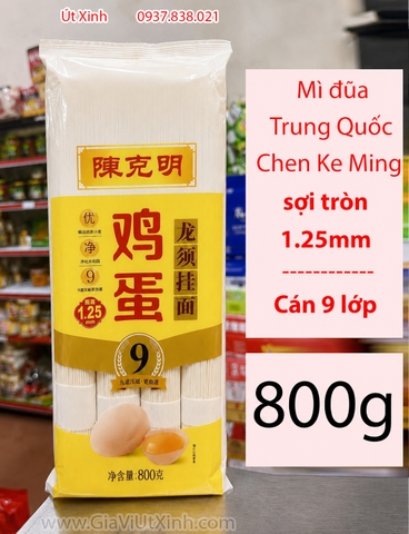 MÌ ĐŨA TRỨNG CHEN KE MING SỢI TRÒN 1.25MM - MÌ NỘI ĐỊA TRUNG CÁN 9 LỚP (800G)