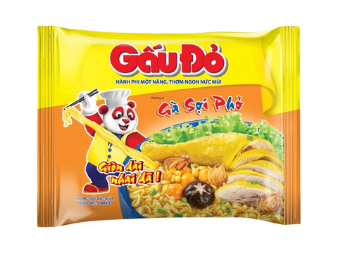 MÌ GÀ SỢI PHỞ GẤU ĐỎ 63G - THÙNG 30 GÓI