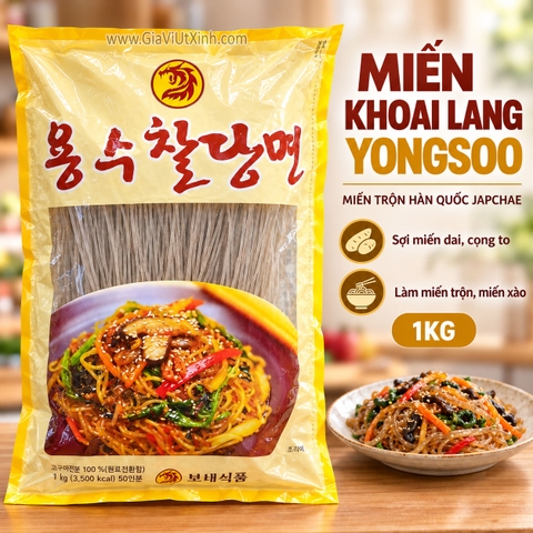 MIẾN KHOAI LANG YONGSOO 1KG – MIẾN TRỘN HÀN QUỐC JAPCHAE