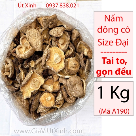 NẤM ĐÔNG CÔ KHÔ SIZE ĐẠI TUYỂN ĐẸP 500G- 1KG – TAI TO, GỌN ĐỀU – MÃ A190