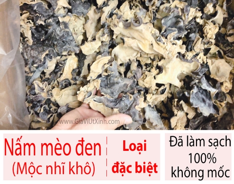 NẤM MÈO ĐEN (MỘC NHĨ KHÔ) 50G - 100G - 200G WOOD-EAR MUSHROOM - TREE EAR