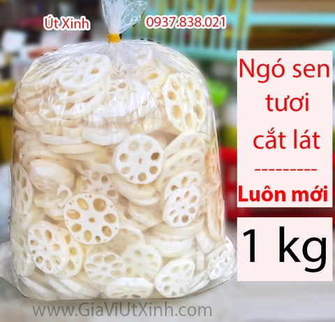 NGÓ SEN TƯƠI CẮT LÁT 1KG – GIÒN NGỌT, LÀM GỎI, NẤU CANH