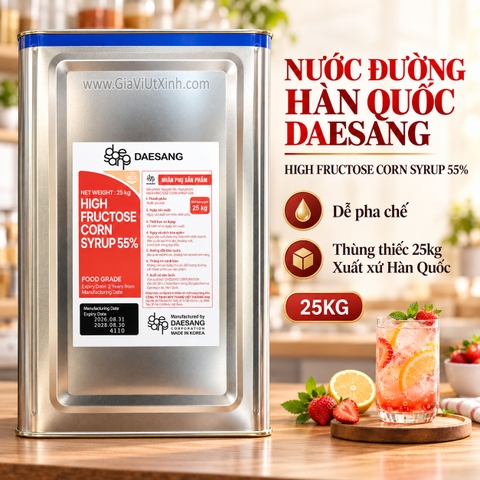 NƯỚC ĐƯỜNG HÀN QUỐC DAESANG 25KG – ĐƯỜNG BẮP – HIGH FRUCTOSE CORN SYRUP 55%