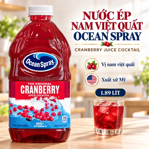 NƯỚC ÉP NAM VIỆT QUẤT OCEAN SPRAY 1.89 LÍT – THE ORIGINAL CRANBERRY JUICE COCKTAIL