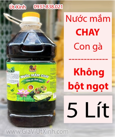 NƯỚC MẮM CHAY CON GÀ VĨNH THUẬN 5 LÍT - THUẦN CHAY, KHÔNG BỘT NGỌT