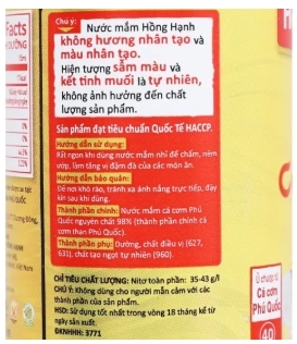 NƯỚC MẮM HỒNG HẠNH 40 ĐỘ 500ML