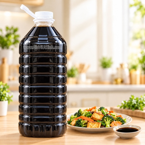 NƯỚC TƯƠNG CON GÀ VĨNH THUẬN 4.5L - ĐẬU NÀNH LÊN MEN, ĂN CHAY ĐƯỢC