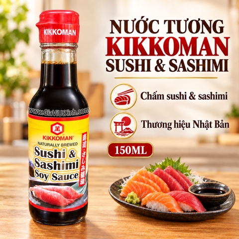 NƯỚC TƯƠNG KIKKOMAN SUSHI & SASHIMI 150ML – JAPANESE SOY SAUCE