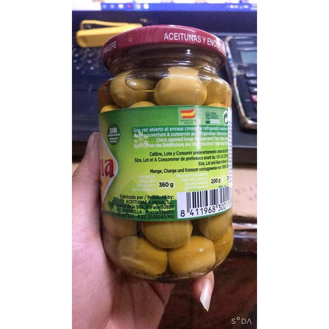 OLIU XANH NGUYÊN HẠT 360G - GREEN OLIVES
