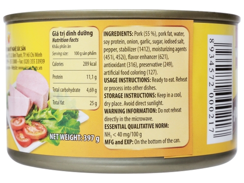 PATE THỊT HEO VISSAN 397G