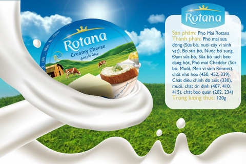 PHÔ MAI AI CẬP ROTANA 8 MIẾNG 120G - ROTANA CREAMY CHEESE