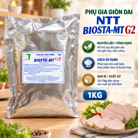 PHỤ GIA GIÒN DAI NTT BIOSTA-MT G2 1KG - LÀM GIÒ CHẢ, NEM CHUA