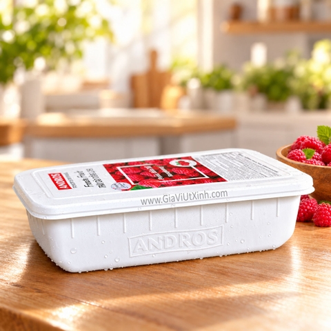 PHÚC BỒN TỬ ĐÔNG LẠNH ANDROS 500G – FROZEN RASPBERRY - MÂM XÔI ĐỎ (NGUYÊN TRÁI)