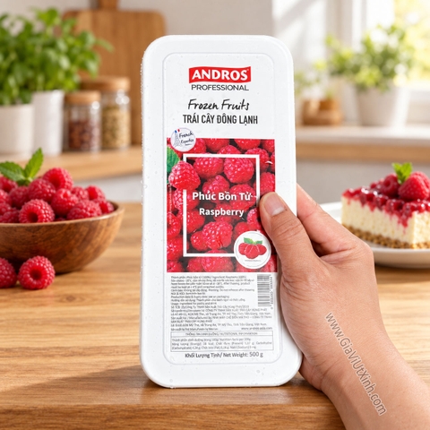 PHÚC BỒN TỬ ĐÔNG LẠNH ANDROS 500G – FROZEN RASPBERRY - MÂM XÔI ĐỎ (NGUYÊN TRÁI)