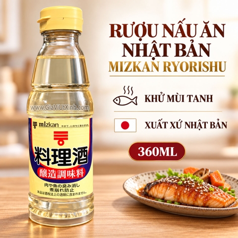 RƯỢU NẤU ĂN NHẬT BẢN MIZKAN RYORISHU 360ML (COOKING SAKE)