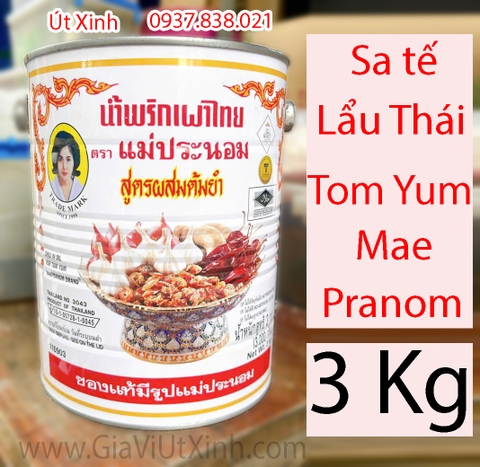 SA TẾ LẨU THÁI TOM YUM PASTE HIỆU MAE PRANOM 900G - 3KG - CHILLI IN OIL FOR TOM YUM