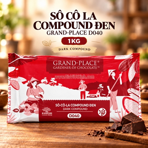 SÔ CÔ LA COMPOUND ĐEN GRAND-PLACE D040 1KG – PURATOS DARK CHOCOLATE