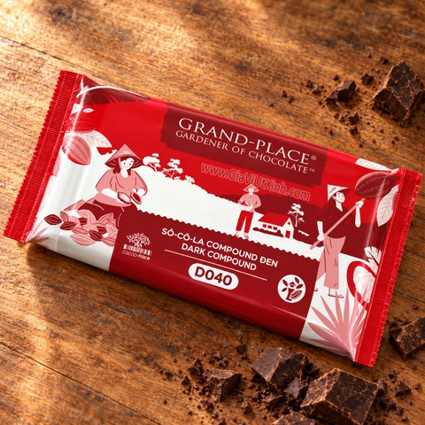 SÔ CÔ LA COMPOUND ĐEN GRAND-PLACE D040 1KG – PURATOS DARK CHOCOLATE