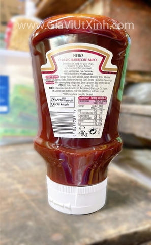 SỐT ƯỚP ĐỒ NƯỚNG BBQ HEINZ VỊ TRUYỀN THỐNG 480G - CLASSIC BARBECUE SMOKEY & RICH