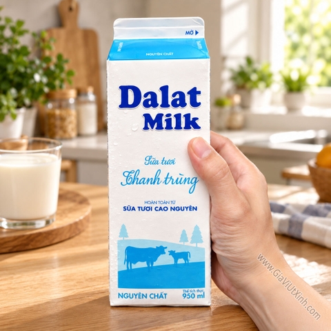 SỮA TƯƠI THANH TRÙNG DALAT MILK 950ML - NGUYÊN CHẤT