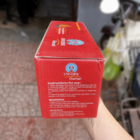 THAN ĐỐT NHANH SHISHA UNIVERSE CHARCOAL 35MM – 120 VIÊN/HỘP