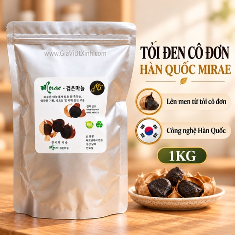 TỎI ĐEN CÔ ĐƠN HÀN QUỐC MIRAE 1KG - 1,5KG – BLACK GARLIC – TỎI ĐEN LÊN MEN