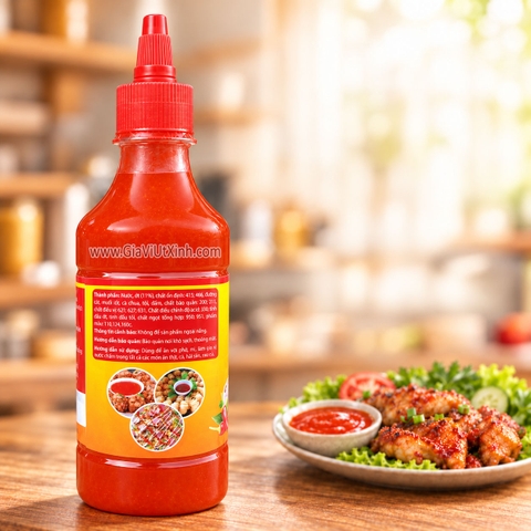 TƯƠNG ỚT CAY NỒNG CON GÀ VĨNH THUẬN 500ML - EXTRA HOT CHILI SAUCE (LỐC 6 CHAI)