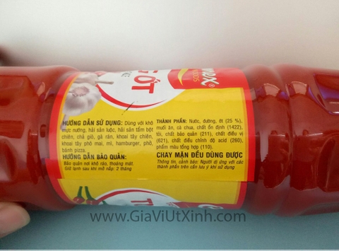 TƯƠNG ỚT CHOLIMEX 830G - CHOLIMEX HOT CHILI SAUCE