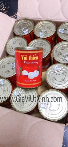VẢI THIỀU NƯỚC ĐƯỜNG THANH HÀ 565G - LYCHEE IN LIGHT SYRUP - VẢI ĐÓNG LON