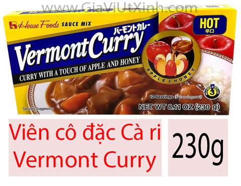 VIÊN CÔ ĐẶC CÀ RI NHẬT BẢN 230G - HOUSE FOODS VERMONT CURRY
