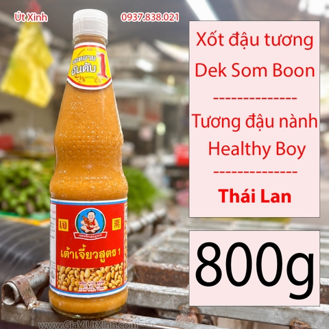 XỐT ĐẬU TƯƠNG DEK SOM BOON 800G - TƯƠNG ĐẬU NÀNH HEALTHY BOY THÁI LAN