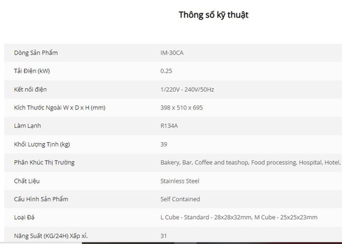 MÁY LÀM ĐÁ IM-30CA