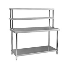 Bàn sơ chế có kệ đôi trên bàn