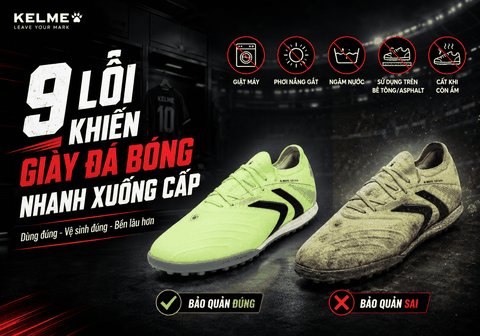 9 lỗi phổ biến khiến giày đá bóng nhanh xuống cấp và cách khắc phục